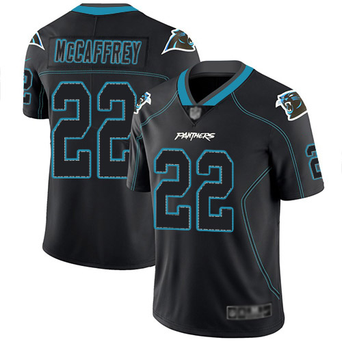 Carolina Panthers Limited Lights Out Black Men Christian McCaffrey Jersey NFL Football #22 Rush